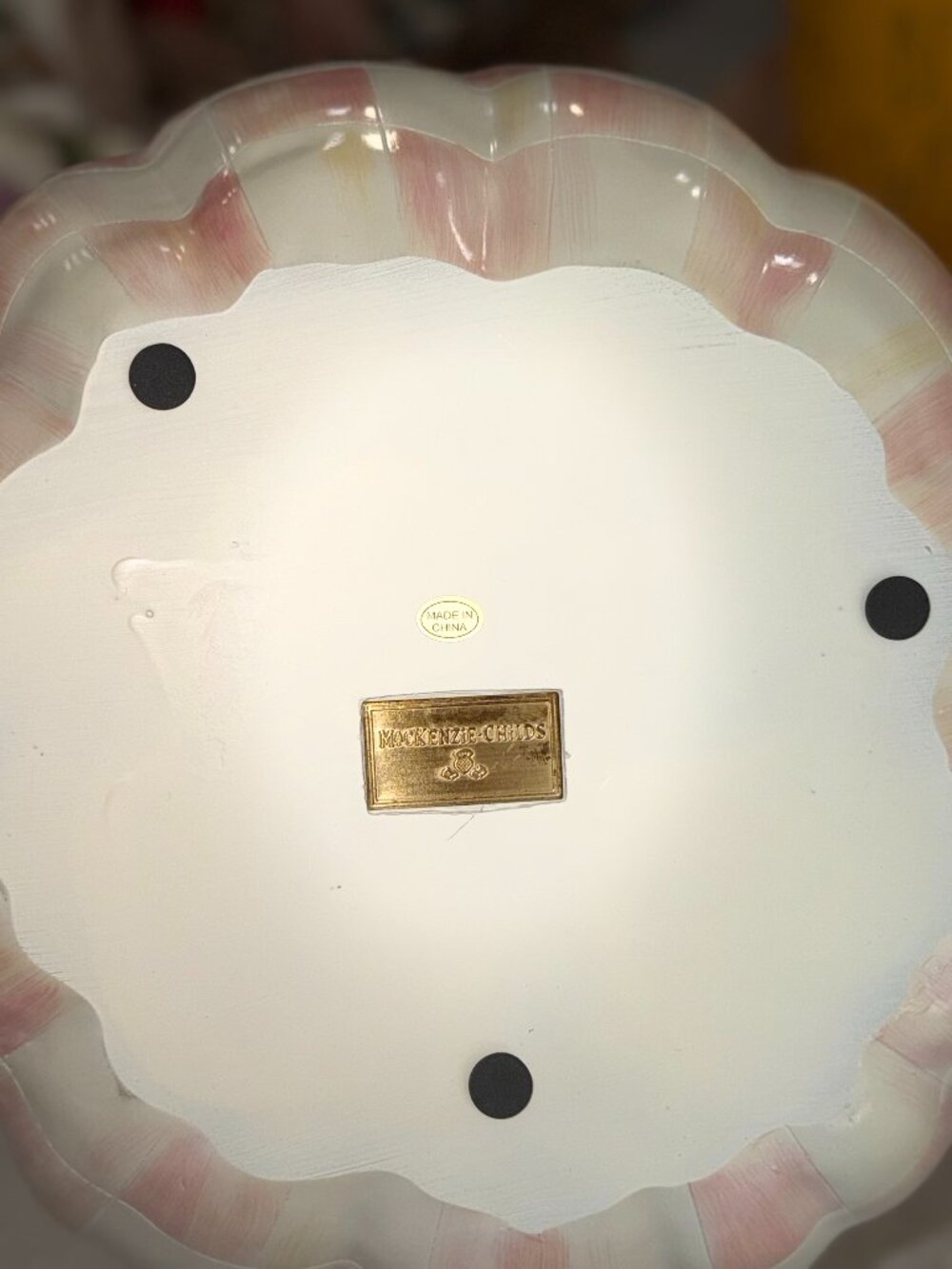 MacKenzie Childs Large Check Pumpkin- Bubblegum Pink - Picture 2 of 2